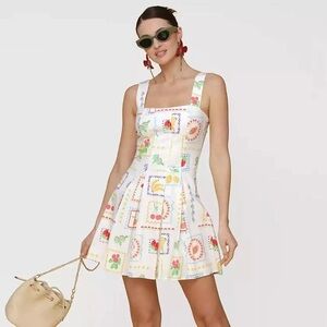 NEW with TAGS Avec Les Filles Fruit-Print Flared Mini Dress (size 14)